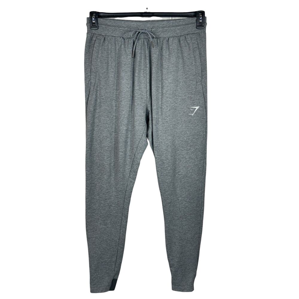 Gymshark Mens Large Tapered Joggers Pants Cuffed Stretch Zip Pockets Drawstring